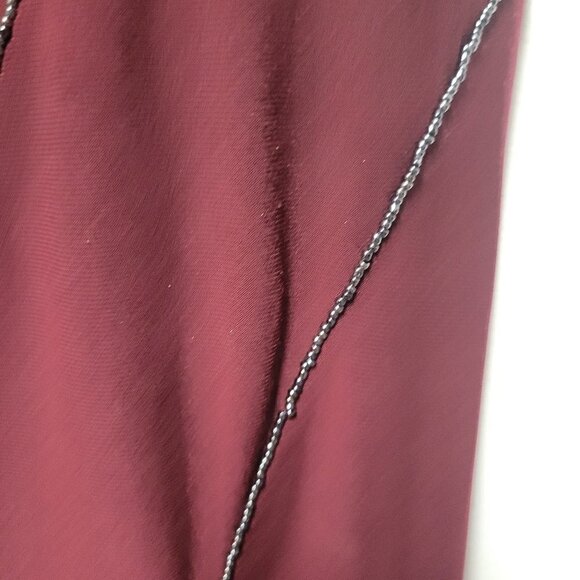 Black Figure Hugging Skirt with Sequin Beaded Accent Midi Skirt - Picture 5 of 5